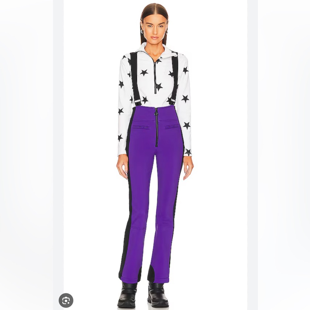 Women’s Goldberg high end ski pants with suspenders in amathyst